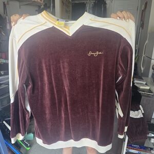 Sean John Burgundy and White Sweater